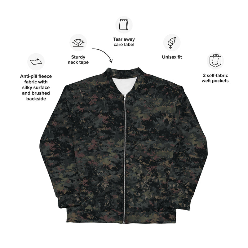 Digital Black Night Rust CAMO Unisex Bomber Jacket