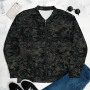 Digital Black Night Rust CAMO Unisex Bomber Jacket - XS