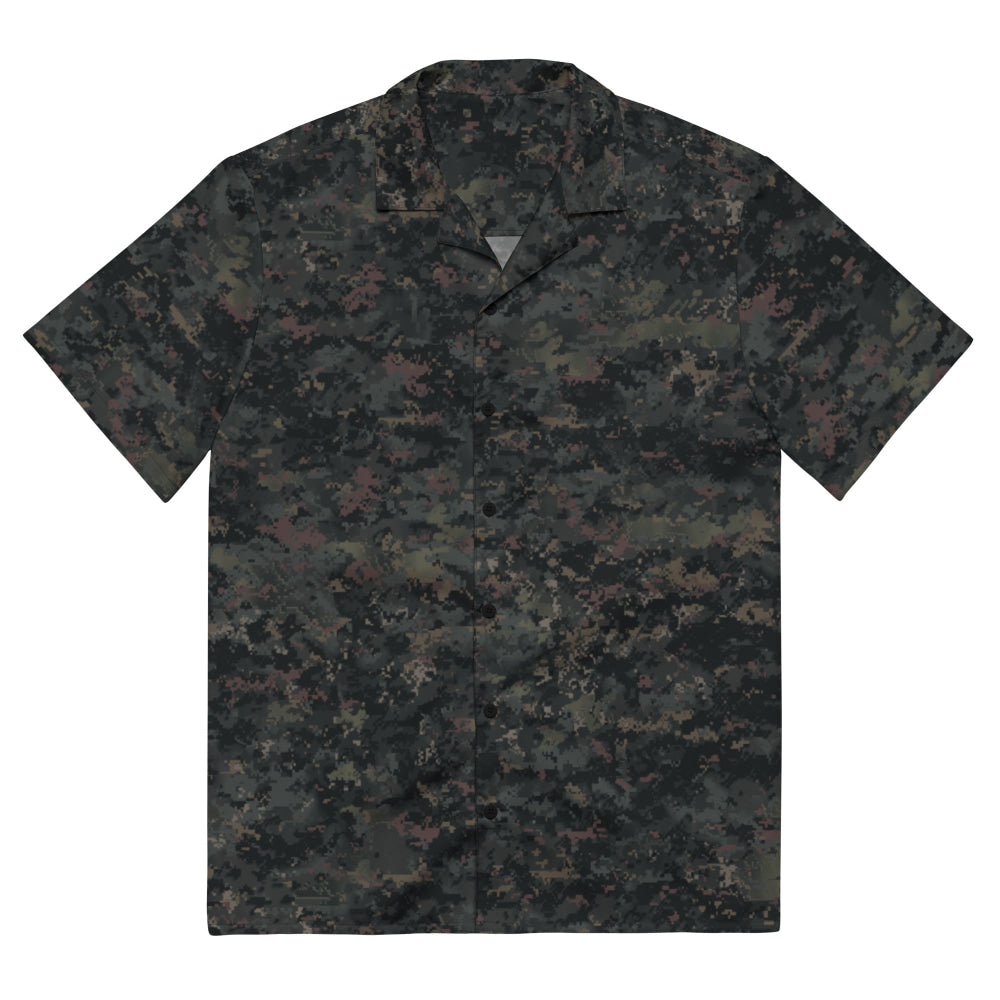 Digital Black Night Rust CAMO Unisex button shirt - 2XS - Button Shirt