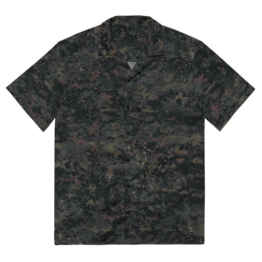 Digital Black Night Rust CAMO Unisex Short-Sleeve Button Shirt - 2XS - Button-Up