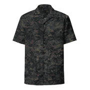 Digital Black Night Rust CAMO Unisex Short-Sleeve Button Shirt - Button-Up