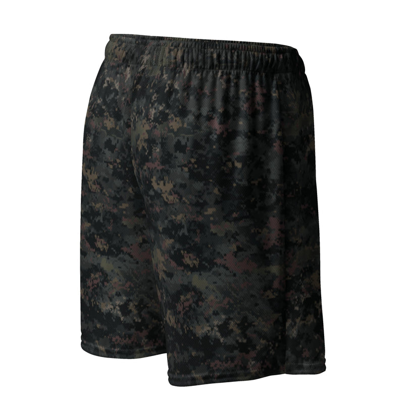 Digital Black Night Rust CAMO Unisex Mesh Shorts