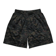Digital Black Night Rust CAMO Unisex Mesh Shorts