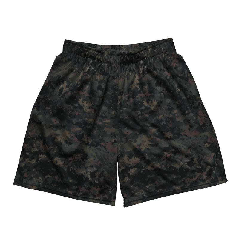 Digital Black Night Rust CAMO Unisex Mesh Shorts