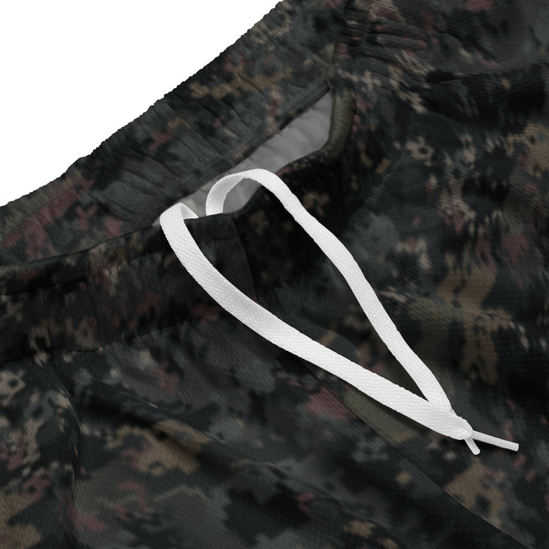 Digital Black Night Rust CAMO Unisex Mesh Shorts