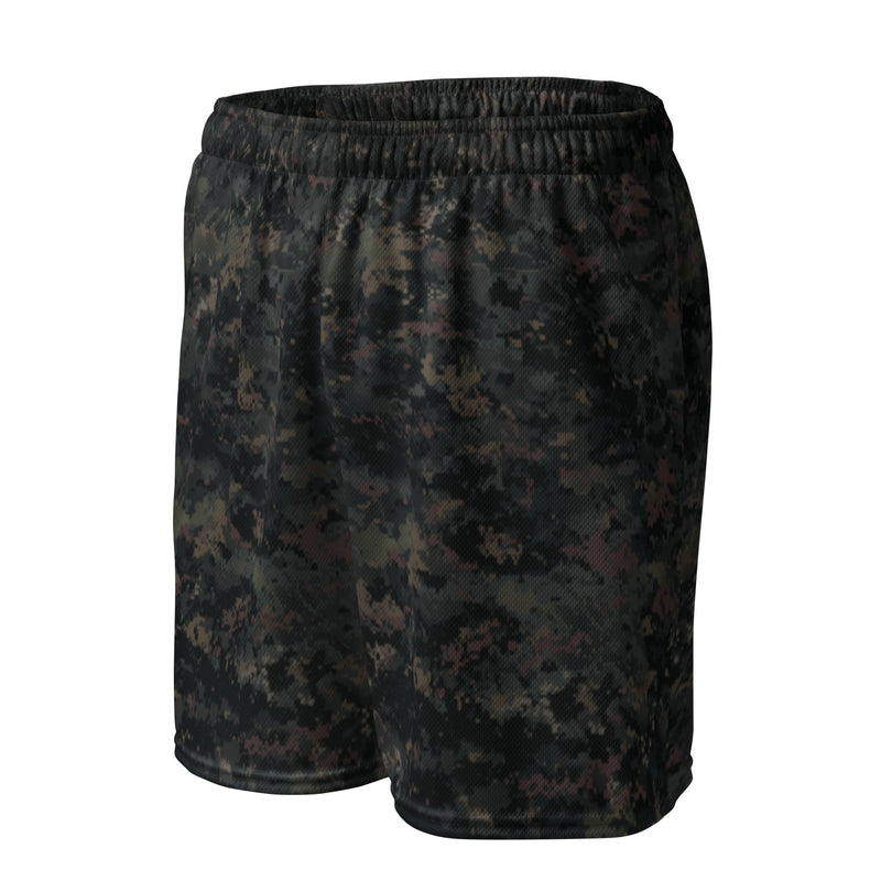Digital Black Night Rust CAMO Unisex Mesh Shorts