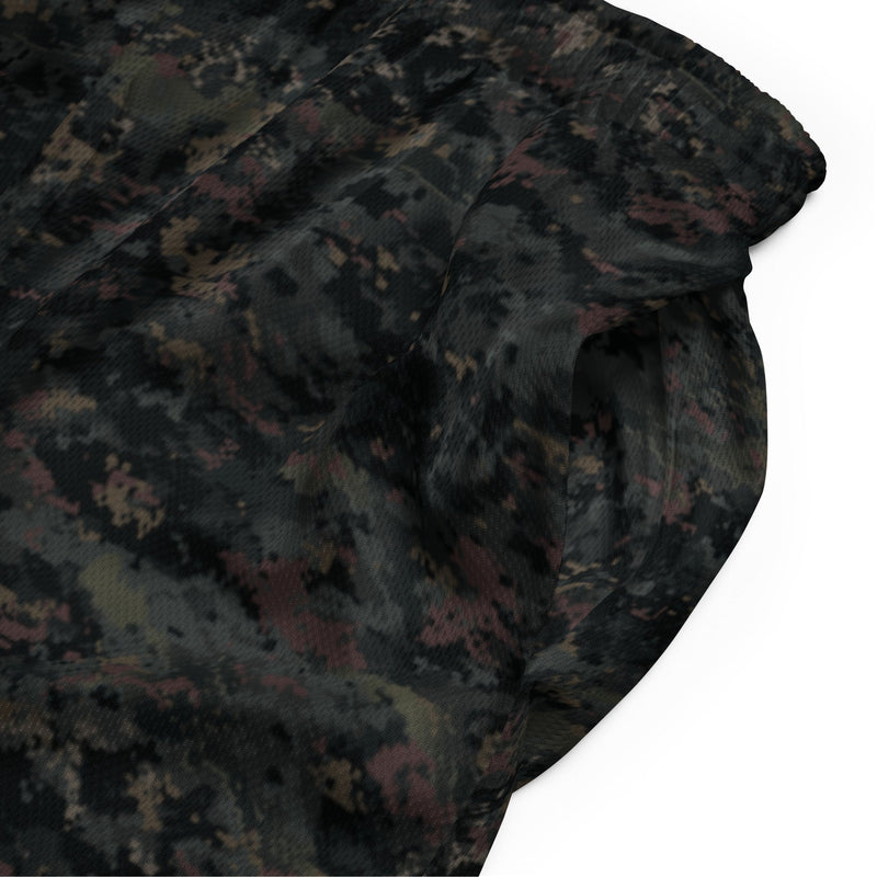 Digital Black Night Rust CAMO Unisex Mesh Shorts