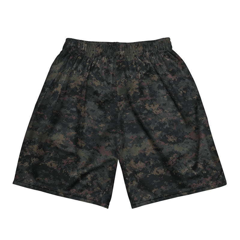 Digital Black Night Rust CAMO Unisex Mesh Shorts