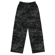 Digital Black Night Rust CAMO Unisex Wide-Leg Leisure Pants - 2XS - Pant