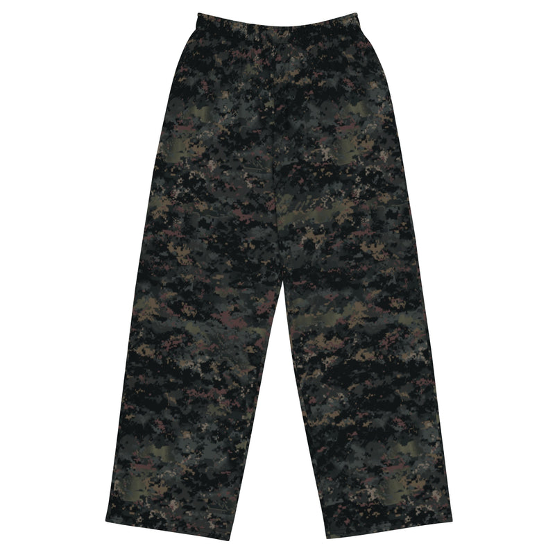 Digital Black Night Rust CAMO Unisex Wide-Leg Leisure Pants - 2XS - Pant