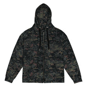 Digital Black Night Rust CAMO Unisex Zip Hoodie - 2XS