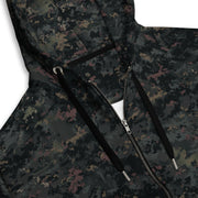 Digital Black Night Rust CAMO Unisex Zip Hoodie