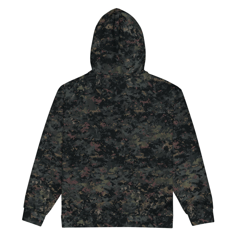 Digital Black Night Rust CAMO Unisex Zip Hoodie