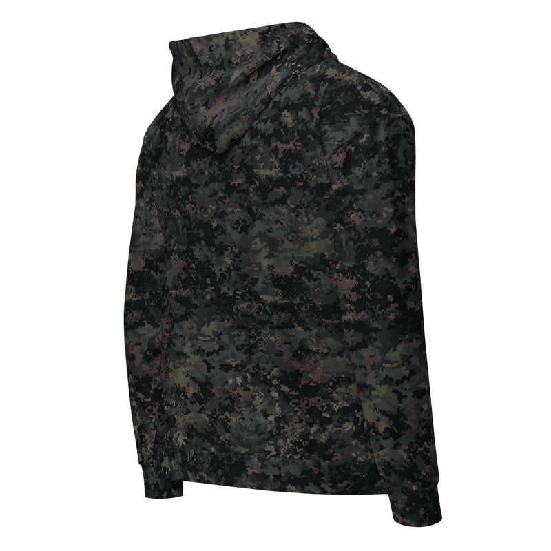 Digital Black Night Rust CAMO Unisex Zip Hoodie