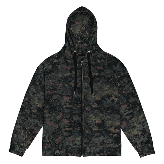 Digital Black Night Rust CAMO Unisex zip hoodie - Zip Hoodie