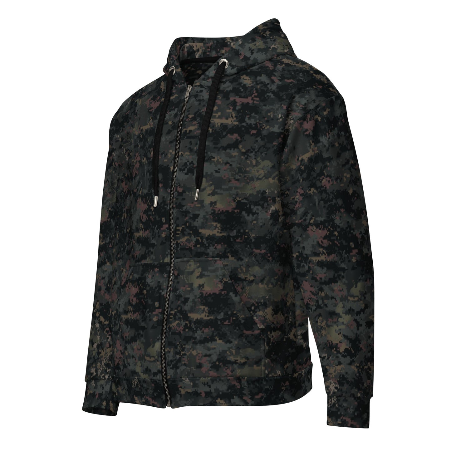 Digital Black Night Rust CAMO Unisex Zip Hoodie
