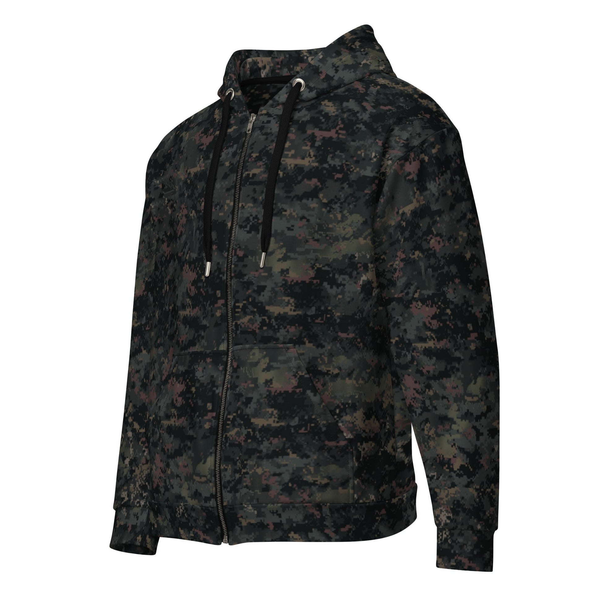 Digital Black Night Rust CAMO Unisex Zip Hoodie