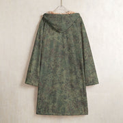 Digital Eastern Forest Veil CAMO Men’s Horn Button Long Fleece Coat - Jacket