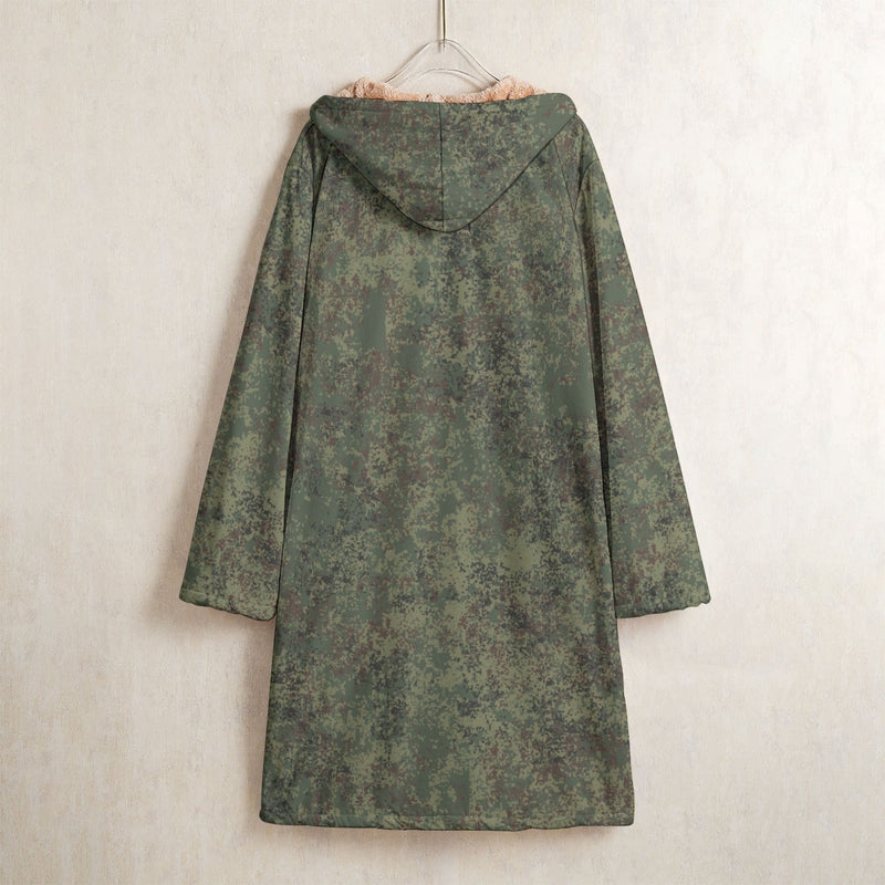 Digital Eastern Forest Veil CAMO Men’s Horn Button Long Fleece Coat - Jacket