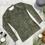 Digital Eastern Forest Veil CAMO Mens Long-Sleeve Rash Guard - LS