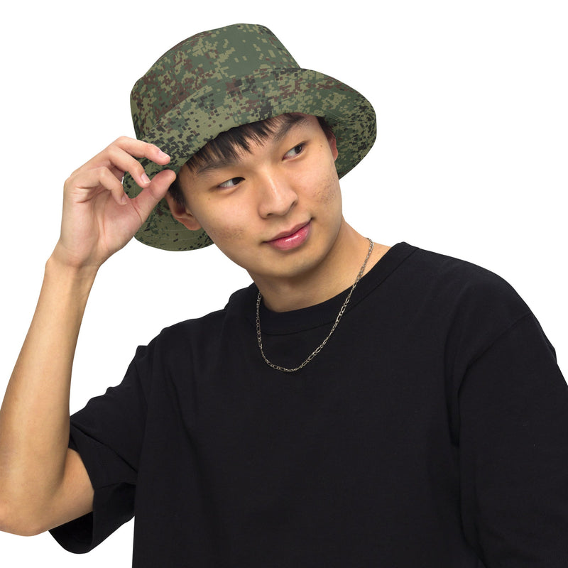 Digital Eastern Forest Veil CAMO Reversible Bucket Hat - Head