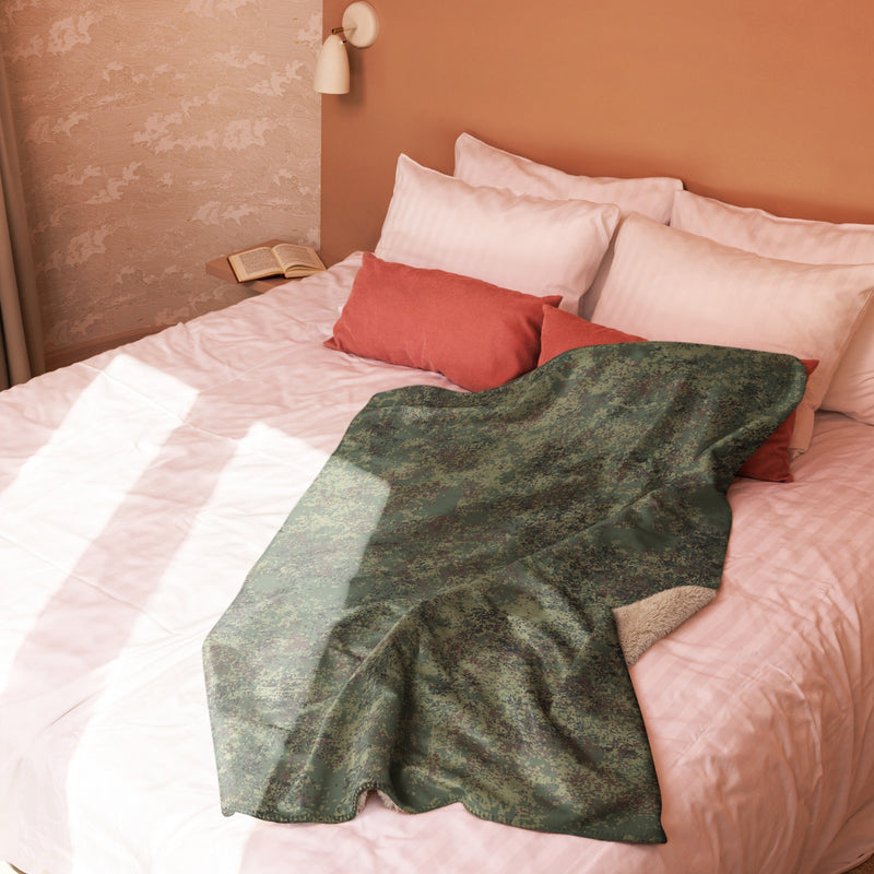 Digital Eastern Forest Veil CAMO Sherpa Blanket