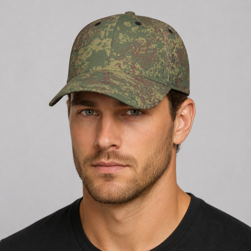 Digital Eastern Forest Veil CAMO Snapback Ball Cap - U / White - Head