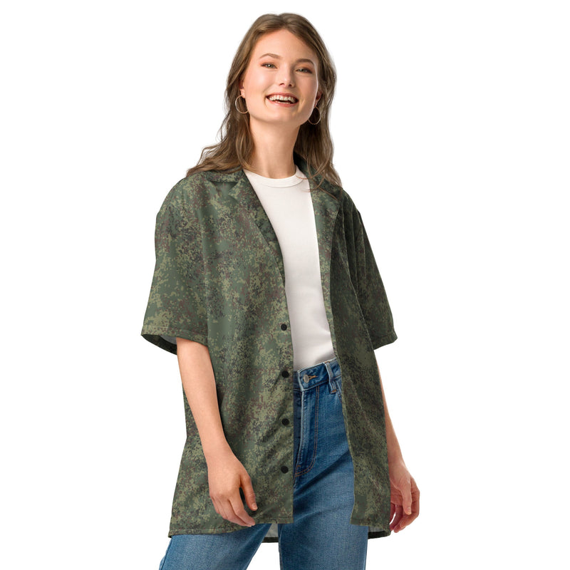 Digital Eastern Forest Veil CAMO Unisex Short-Sleeve Button Shirt - Button-Up