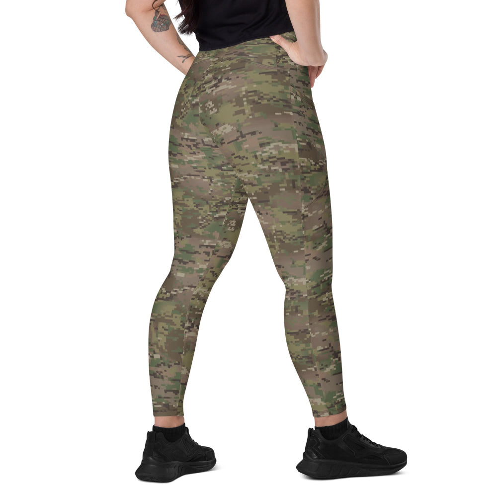 Digital Multi-Terrain CAMO Leggings with pockets - 2XS - Womens With Pockets