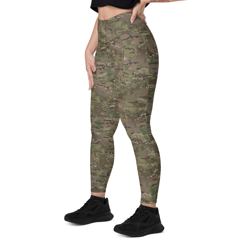 Digital Multi-Terrain CAMO Leggings with pockets - Womens With Pockets