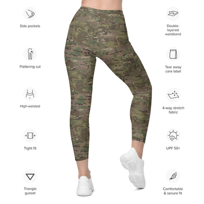 Digital Multi-Terrain CAMO Leggings with pockets - Womens With Pockets