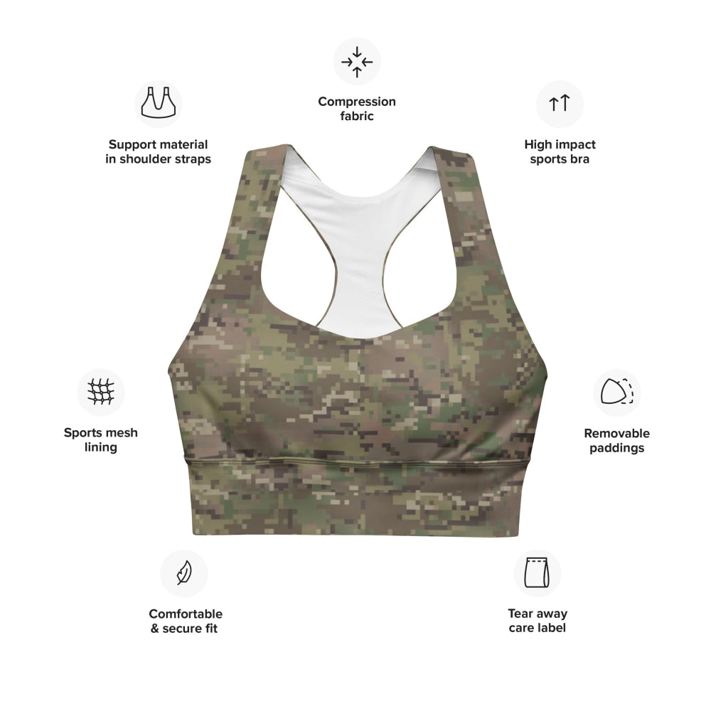 Digital Multi-Terrain CAMO Longline sports bra - Womens Sports Bra