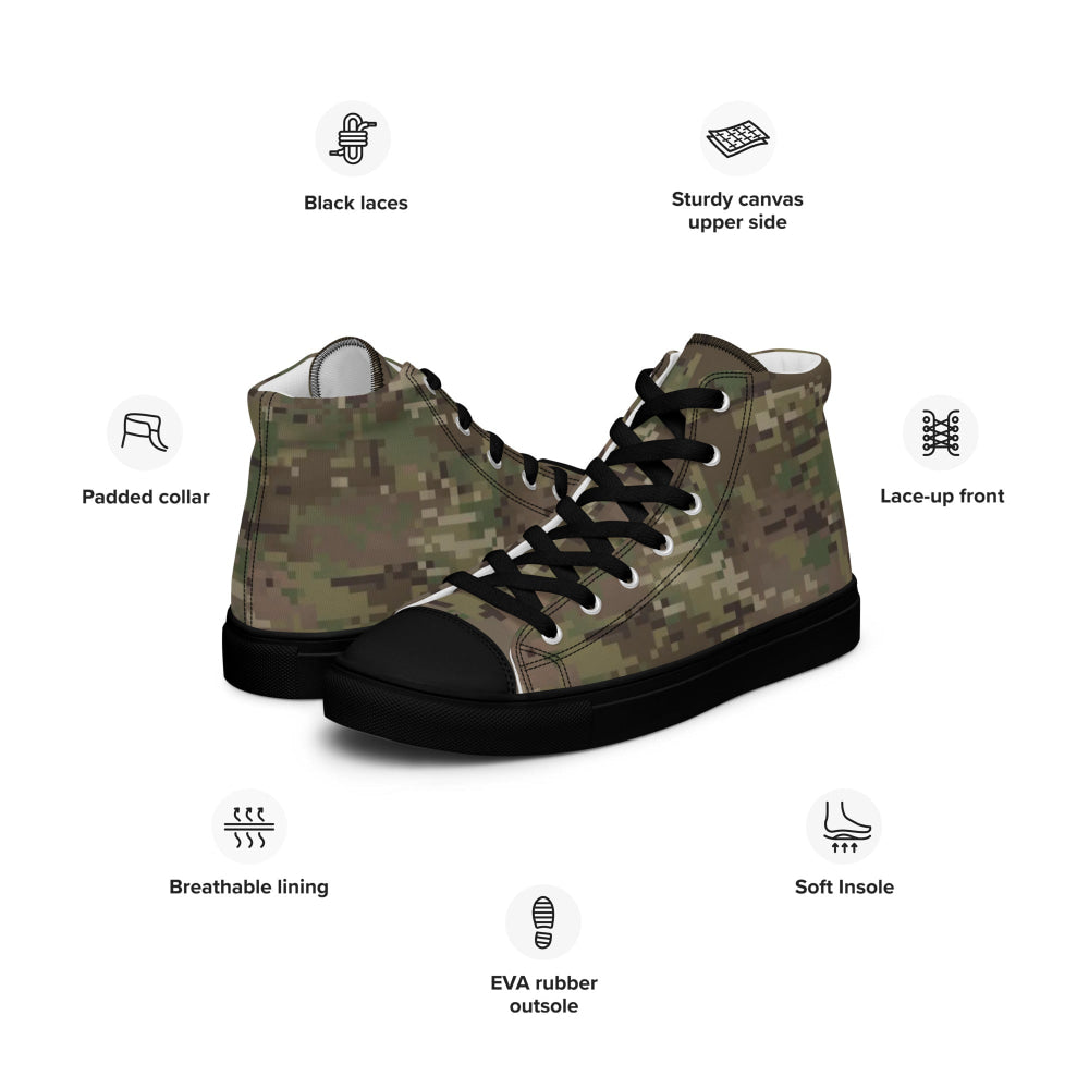 Digital Multi-Terrain CAMO Men’s high top canvas shoes - Mens High Top Canvas Shoes