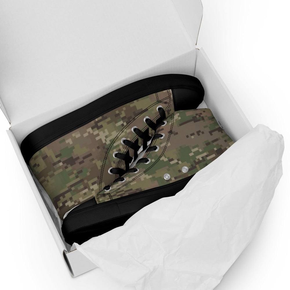 Digital Multi-Terrain CAMO Men’s high top canvas shoes - Mens High Top Canvas Shoes