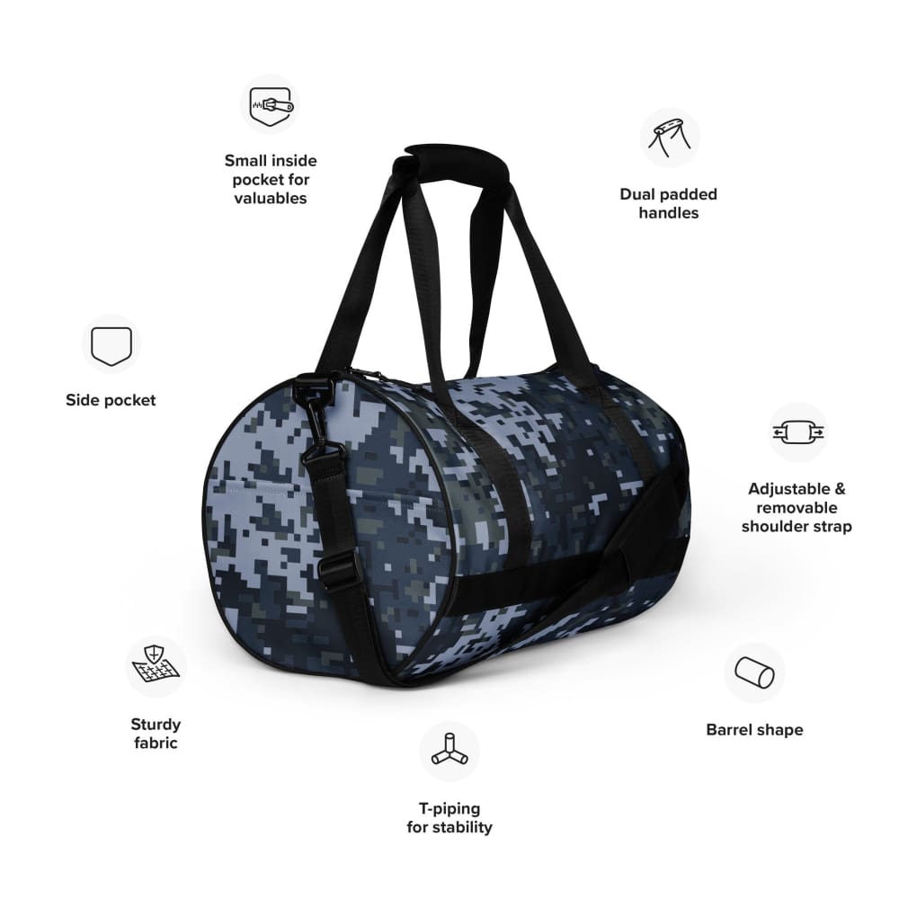 Digital Ocean Blue CAMO gym bag
