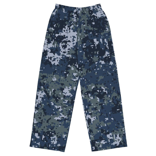 Digital Ocean Blue CAMO unisex wide-leg pants - 2XS