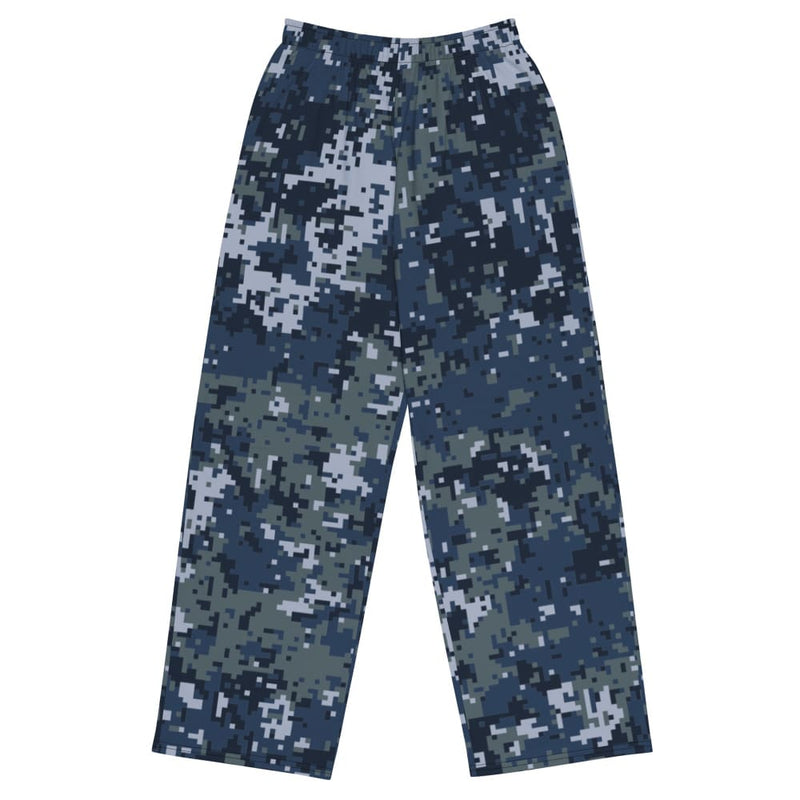 Digital Ocean Blue CAMO unisex wide-leg pants - 2XS