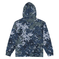 Digital Ocean Blue CAMO Unisex zip hoodie