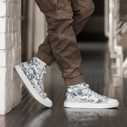 Digital Snow CAMO Mens High-Top Canvas Shoes - 5