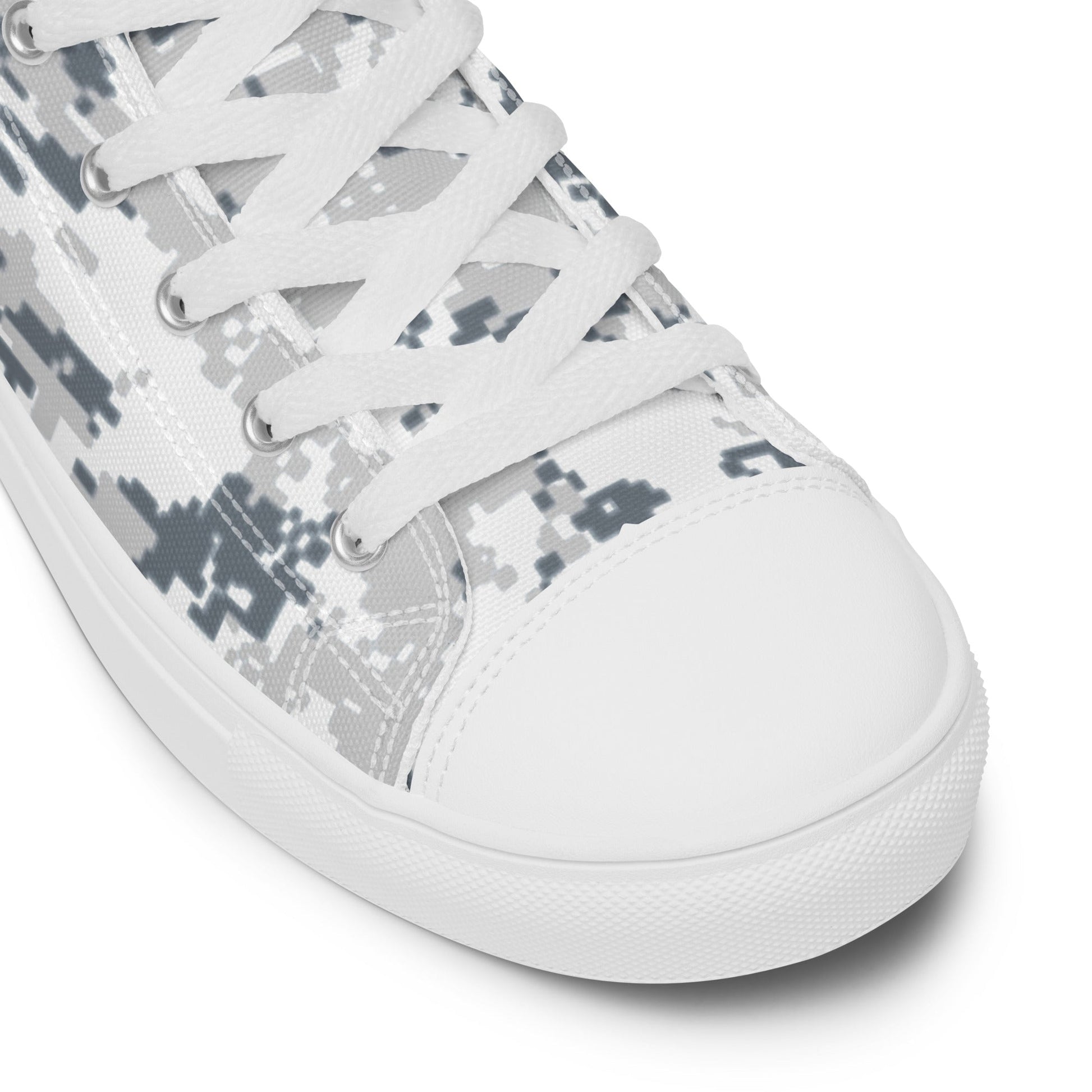 Digital Snow CAMO Mens High-Top Canvas Shoes