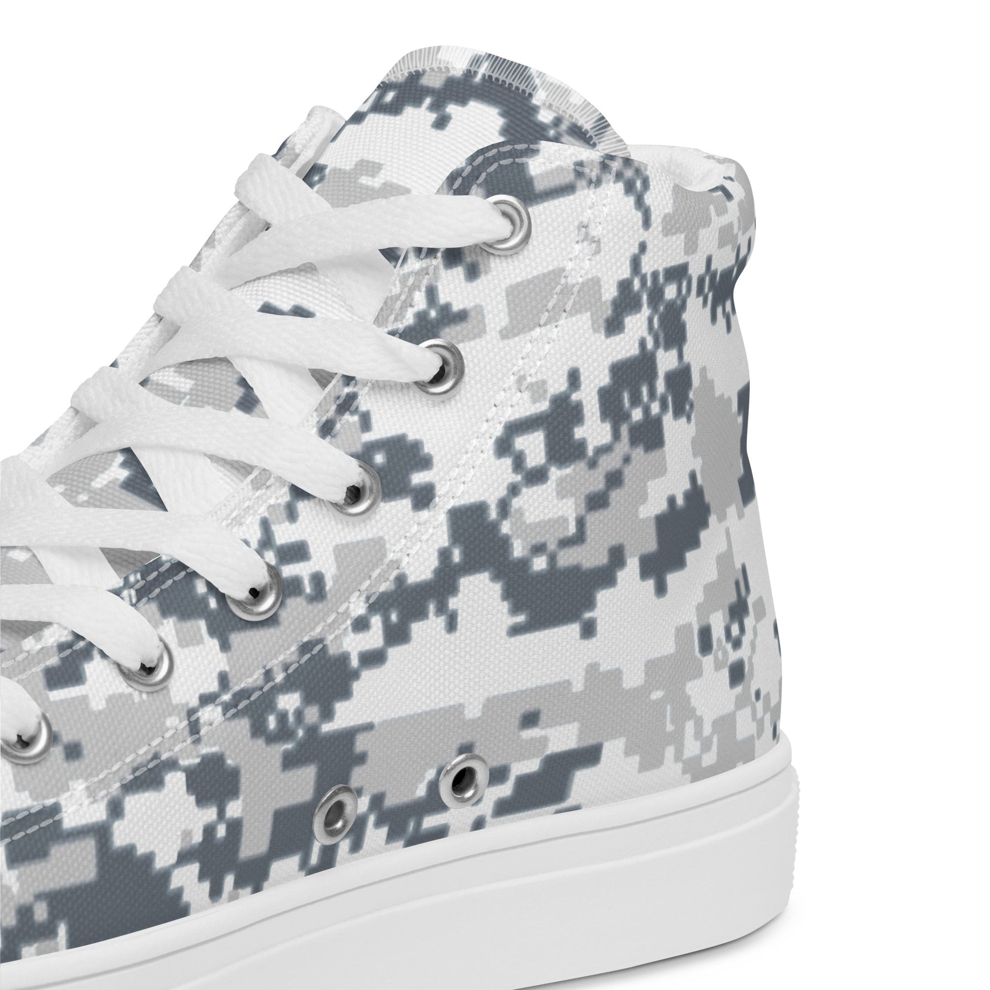 Digital Snow CAMO Mens High-Top Canvas Shoes