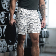 Digital Snow CAMO Unisex Athletic Long Shorts - 2XS
