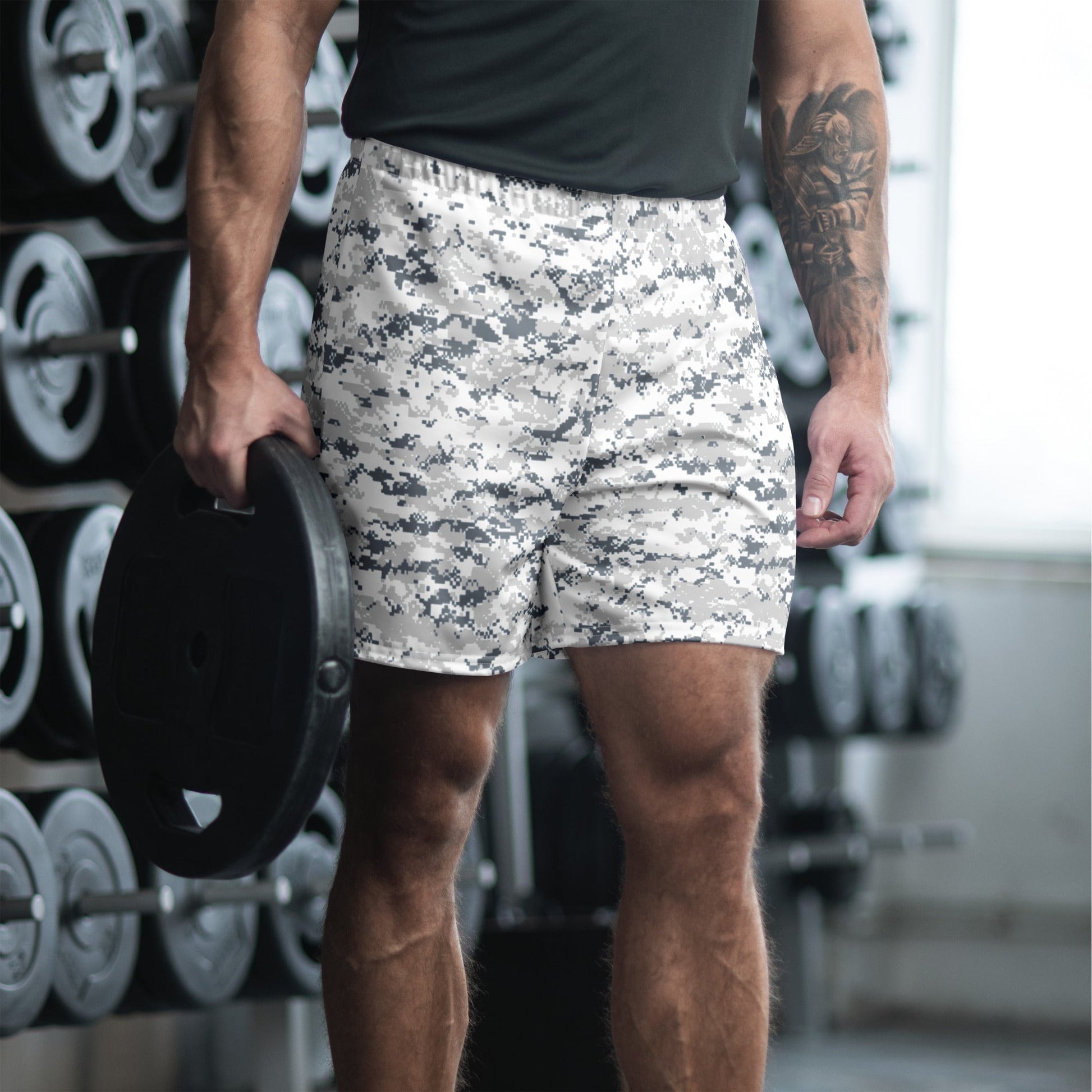 Digital Snow CAMO Unisex Athletic Long Shorts 2XS