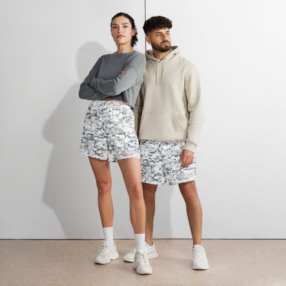 Digital Snow CAMO Unisex Athletic Long Shorts