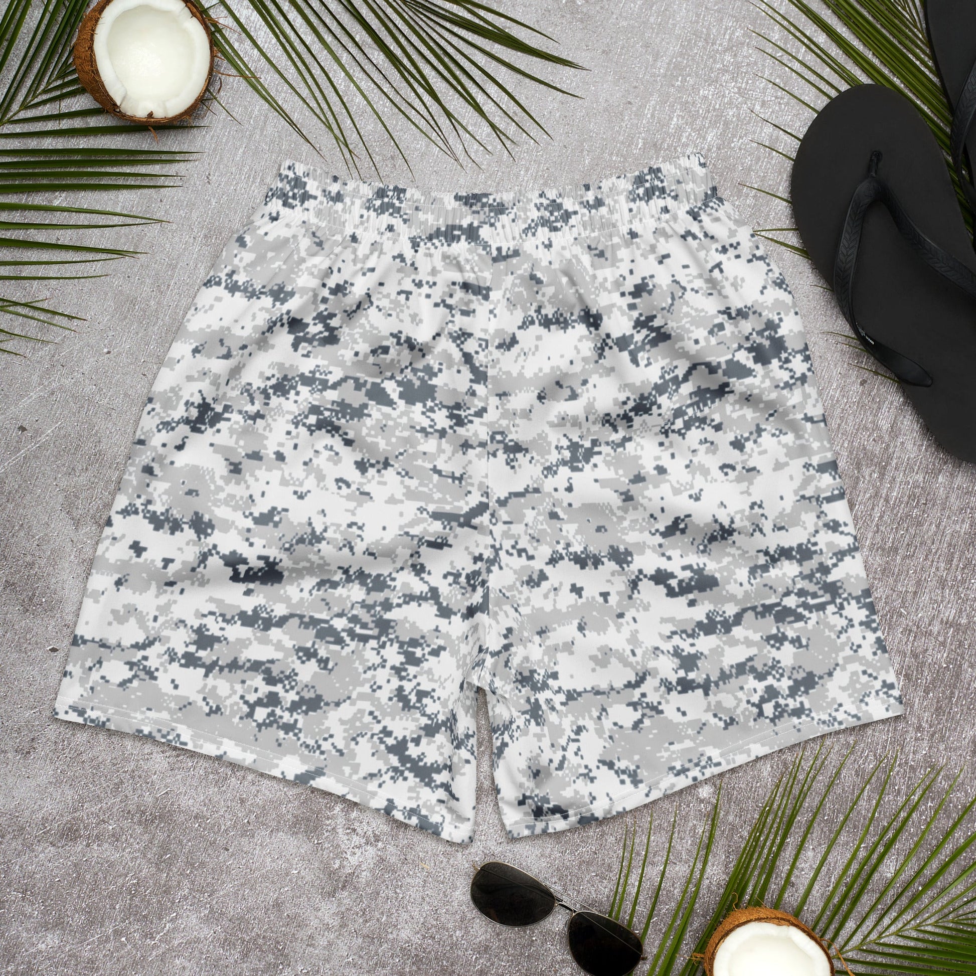 Digital Snow CAMO Unisex Athletic Long Shorts