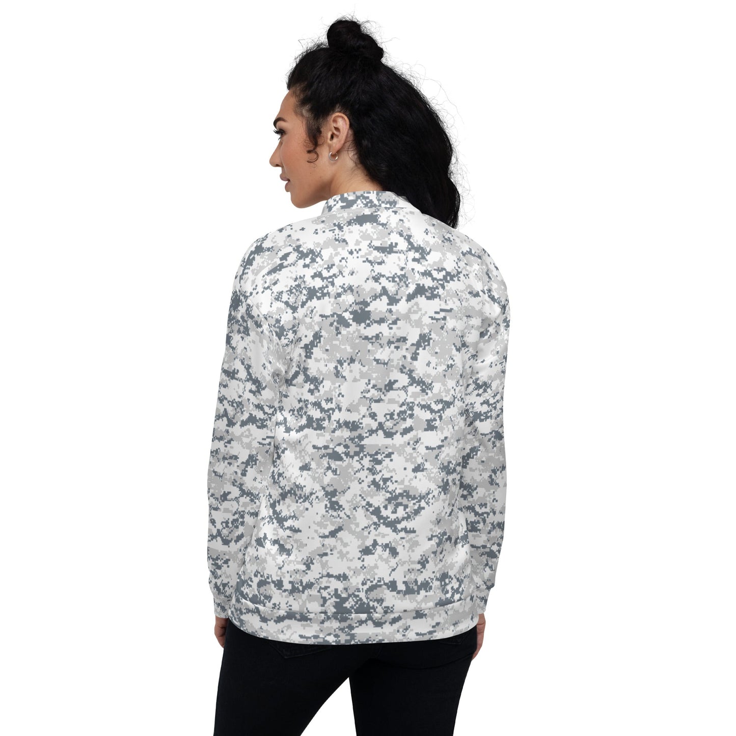 Digital Snow CAMO Unisex Bomber Jacket - Jackets