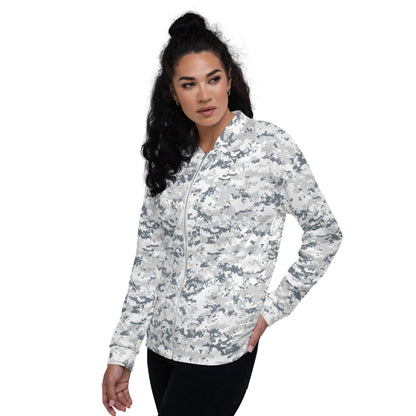 Digital Snow CAMO Unisex Bomber Jacket - Jackets