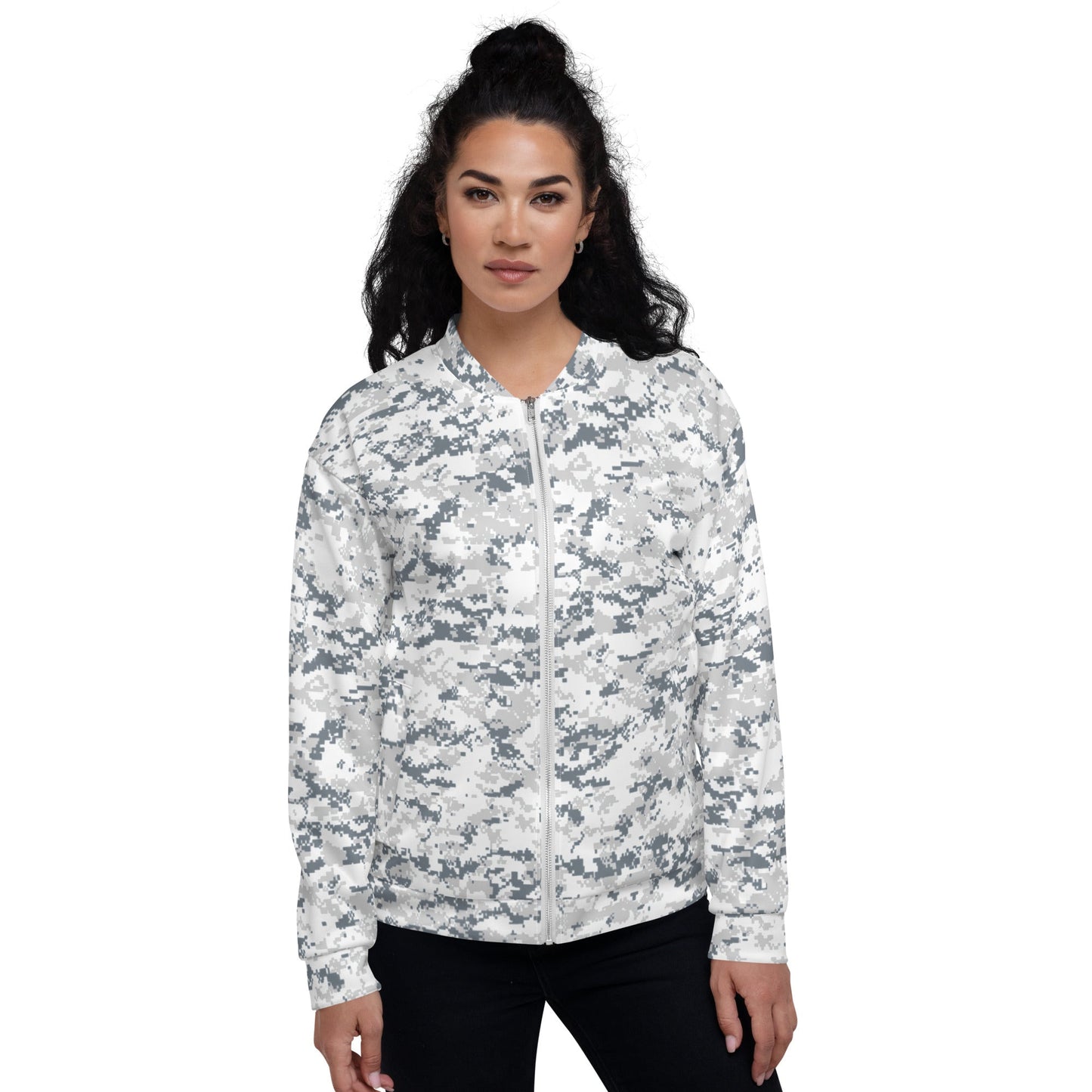 Digital Snow CAMO Unisex Bomber Jacket - Jackets