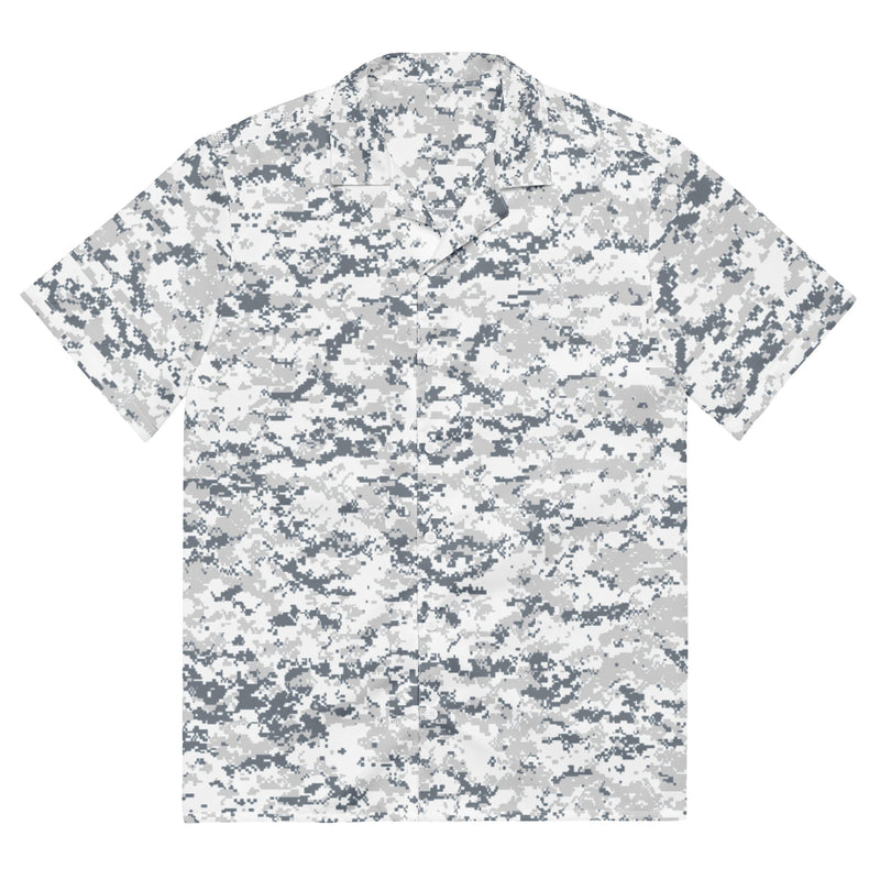 Digital Snow CAMO Unisex Short-Sleeve Button Shirt - 2XS - Button-Up