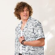 Digital Snow CAMO Unisex Short-Sleeve Button Shirt - Button-Up